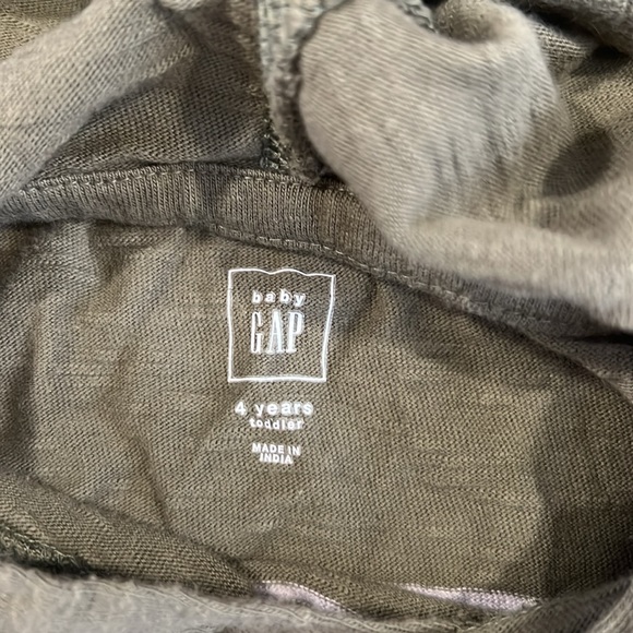Gap Boys Olive Green Striped Light Weight Hoodie - Picture 6 of 10